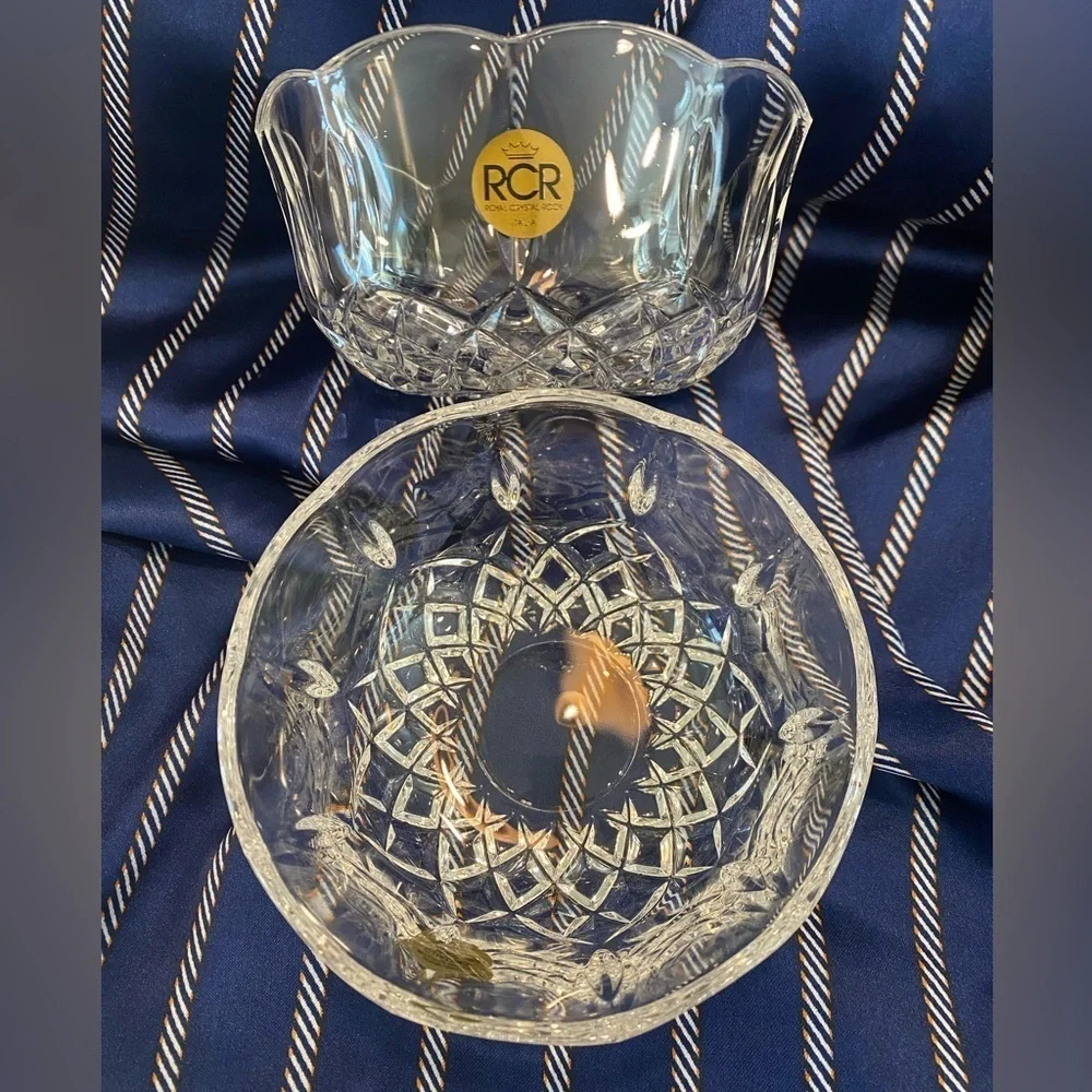 Italian Crystal Bowls - one large and two (2) small Royal Crystal Rock